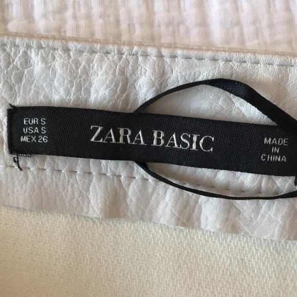 Zara Basics Faux Leather Skirt Light Putty Colour Size Small - Picture 5 of 9